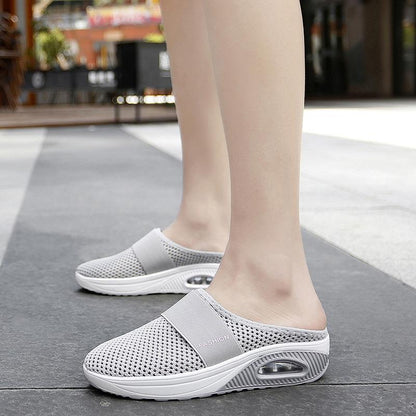 Cushioned Slip-On Sneakers with Arch Support for All-Day Walking Comfort Women's Breathable Mesh Athletic Shoes