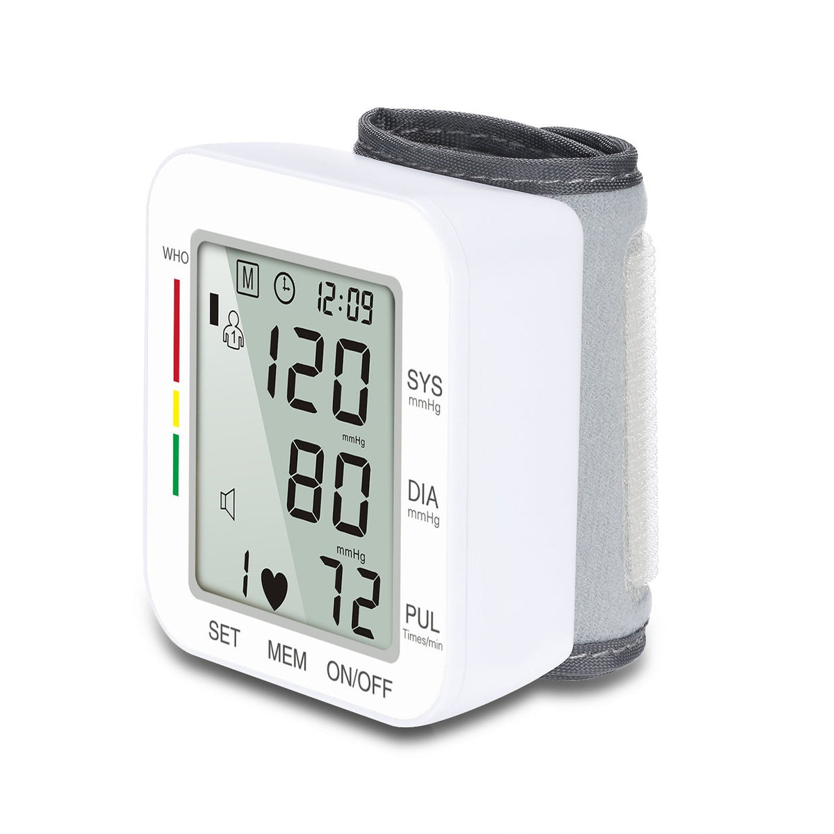 Wrist Blood Pressure Cuff with LCD Screen – Automatic BP Monitor for Home Use – Dual User Memory & Date Tracking – Portable Health Tracker