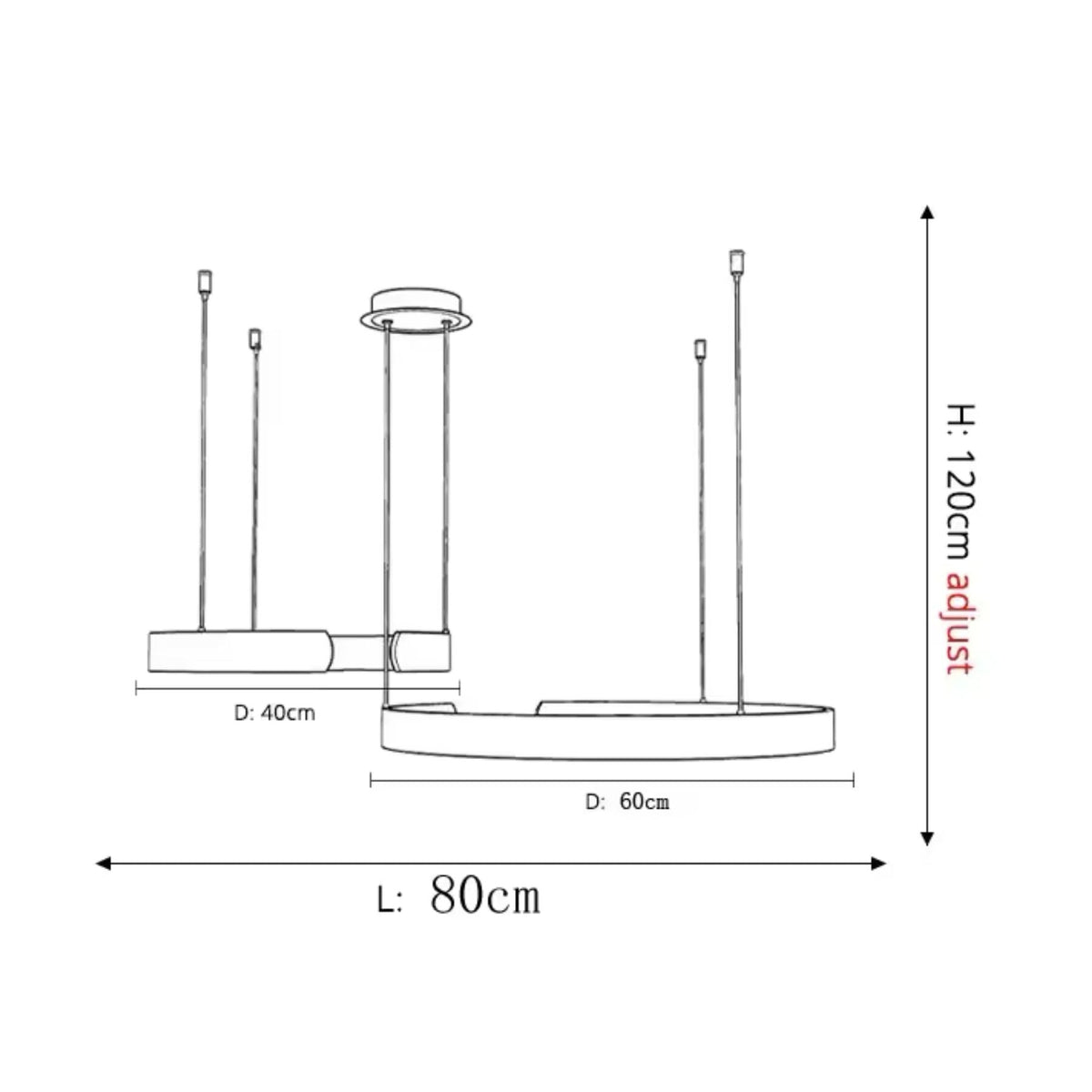 Lámpara de techo LED circular con anillo de aluminio de 20 pulgadas, altura ajustable para isla de cocina, comedor, vestíbulo, luz tipo halo colgante moderna, eficiencia energética