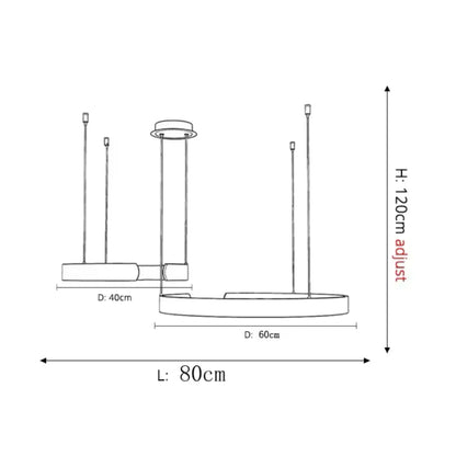 Lámpara de techo LED circular con anillo de aluminio de 20 pulgadas, altura ajustable para isla de cocina, comedor, vestíbulo, luz tipo halo colgante moderna, eficiencia energética