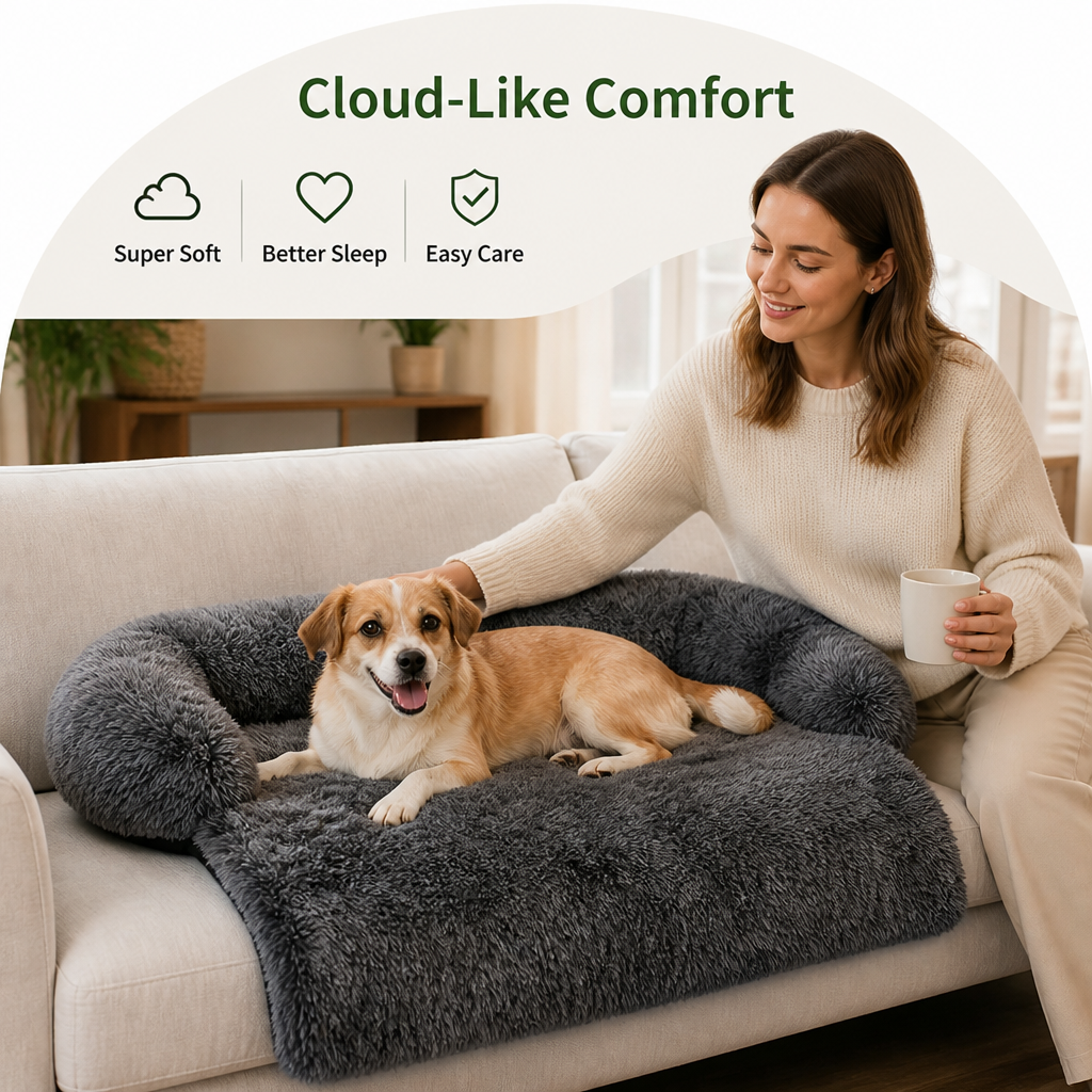Ortekor Plush Neck Pillow Pet Sofa Bed (Removable Cover)