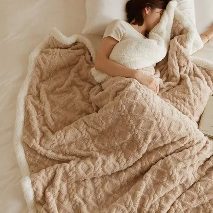 Reversible Sherpa Fleece Blanket Plush Microfiber Winter Throw for Bed Couch Queen King Twin Soft Warm Double-Sided Lightweight Machine