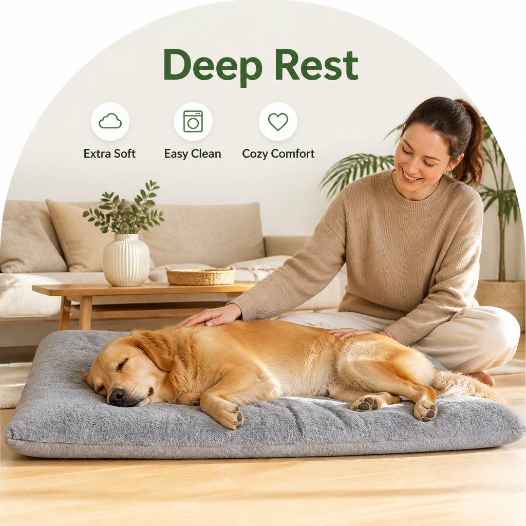 Ortekor Fleece-Filled & Washable Dog Bed (Large)