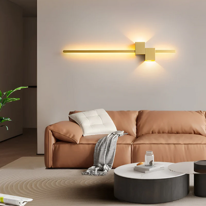 Modern LED Wall Sconce Linear Strip Light Fixture Warm White Aluminum 24 Inch for Living Room Bedroom Hallway Office Contemporary