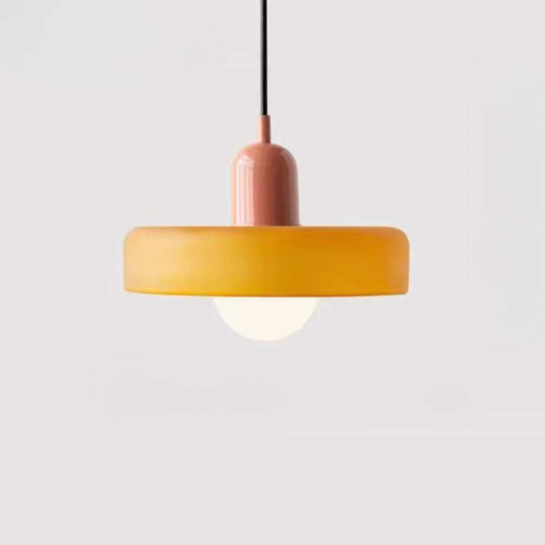 Two-Tone Glass Drop Ceiling Light Fixture for Kitchen Island Dining Room Modern Hanging Lamp