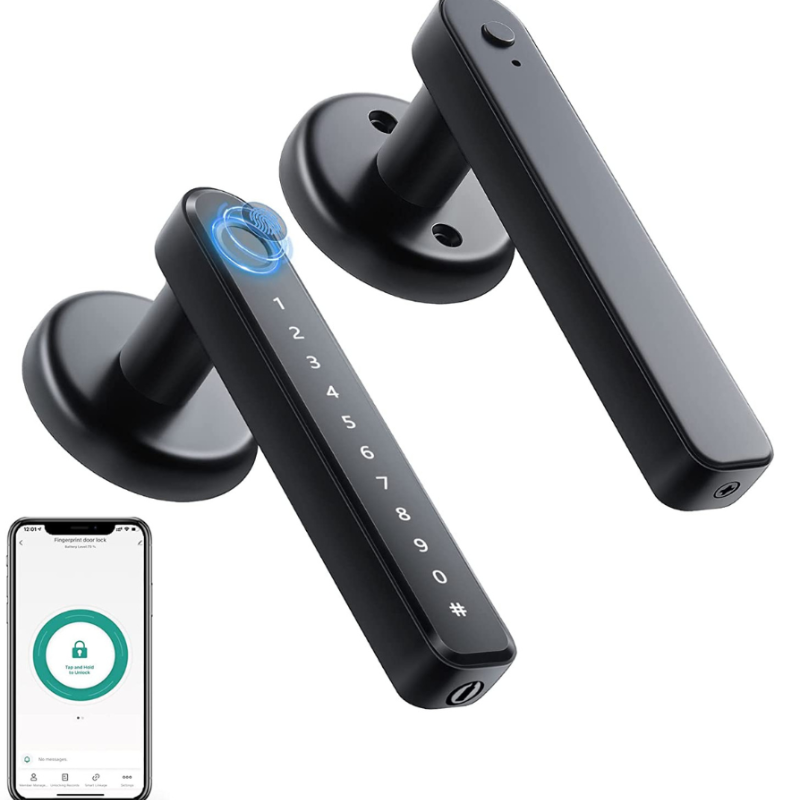 Biometric Door Lock with Fingerprint Scanner and Keypad Access for Keyless Entry