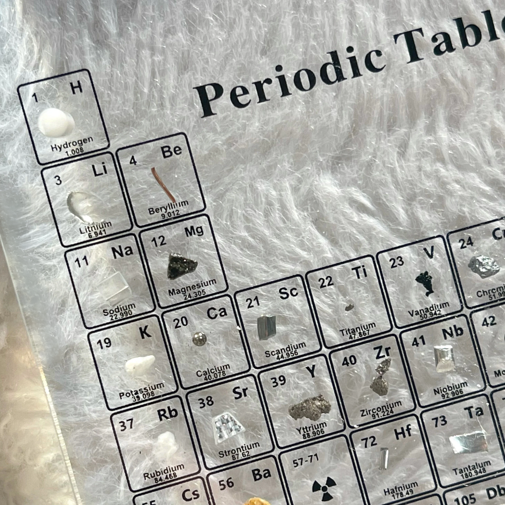 Illuminated Chemistry Display with 83 Authentic Element Specimens | Educational Desk Decor Acrylic Periodic Table Light for Science Lovers