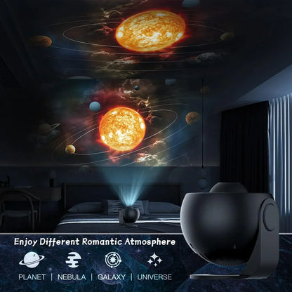 Celestial Night Light Projector with 13 Interchangeable Space Disks, 360° Rotation, HD Cosmic Display for Bedroom, Nursery & Home Decor