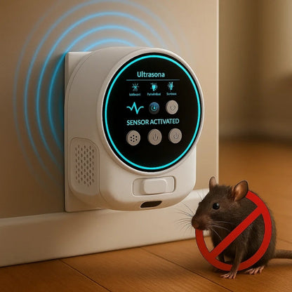 Plug-In Ultrasonic Rodent Deterrent for Indoor and Outdoor Use