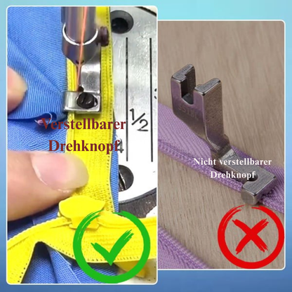 Adjustable Zipper Foot for Sewing Machines – Invisible Zip Presser Foot Attachment for Size 3 & 5 Zippers | Compatible with Most Home Models