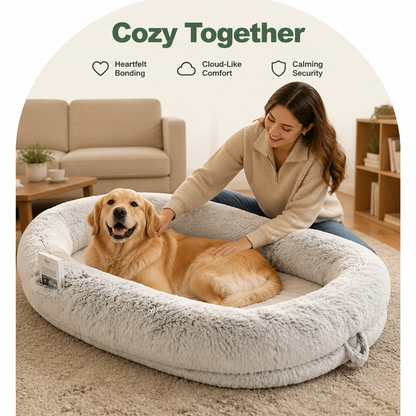 Cama ortopédica y lavable de piel sintética para humanos tipo perro Ortekor (funda desmontable)