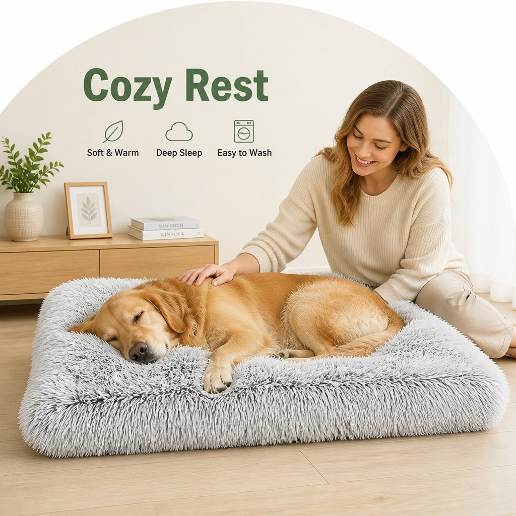 Ortekor Thick Fleece Lined & Washable Pet Mat (Removable Cover)
