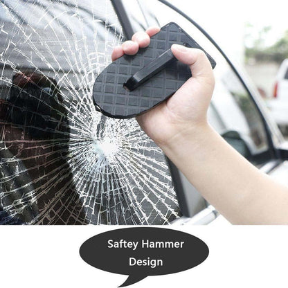 Rooftop Access Step with Emergency Glass Breaker for SUVs, Trucks & Jeeps – Foldable Aluminum Car Door Latch Hook Footstep with Protective