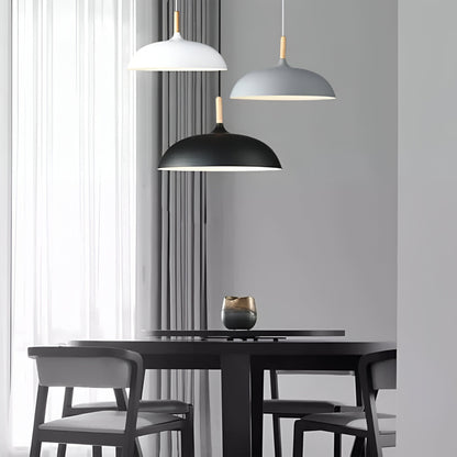 Wood and Iron Drop Light 14-24 Inches Diameter for Kitchen Island Dining Table Modern Minimalist Fixture E27 Socket Cord Height Adjustable