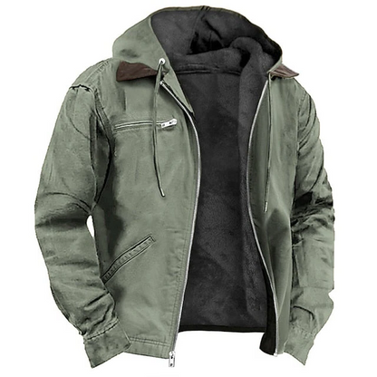 Men's Zip-Up Outerwear Coat with Tailored Fit for Cold Weather – Insulated Design for Office & Weekend Wear – Black Brown Blue Green