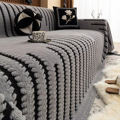 Quilted Microfiber Couch Protector with Non-Slip Backing for Living Room Sofas & Sectionals