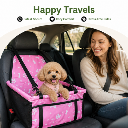 Ortekor Elevated Washable Car Booster Seat (Safety Leash & Adjustable Straps)
