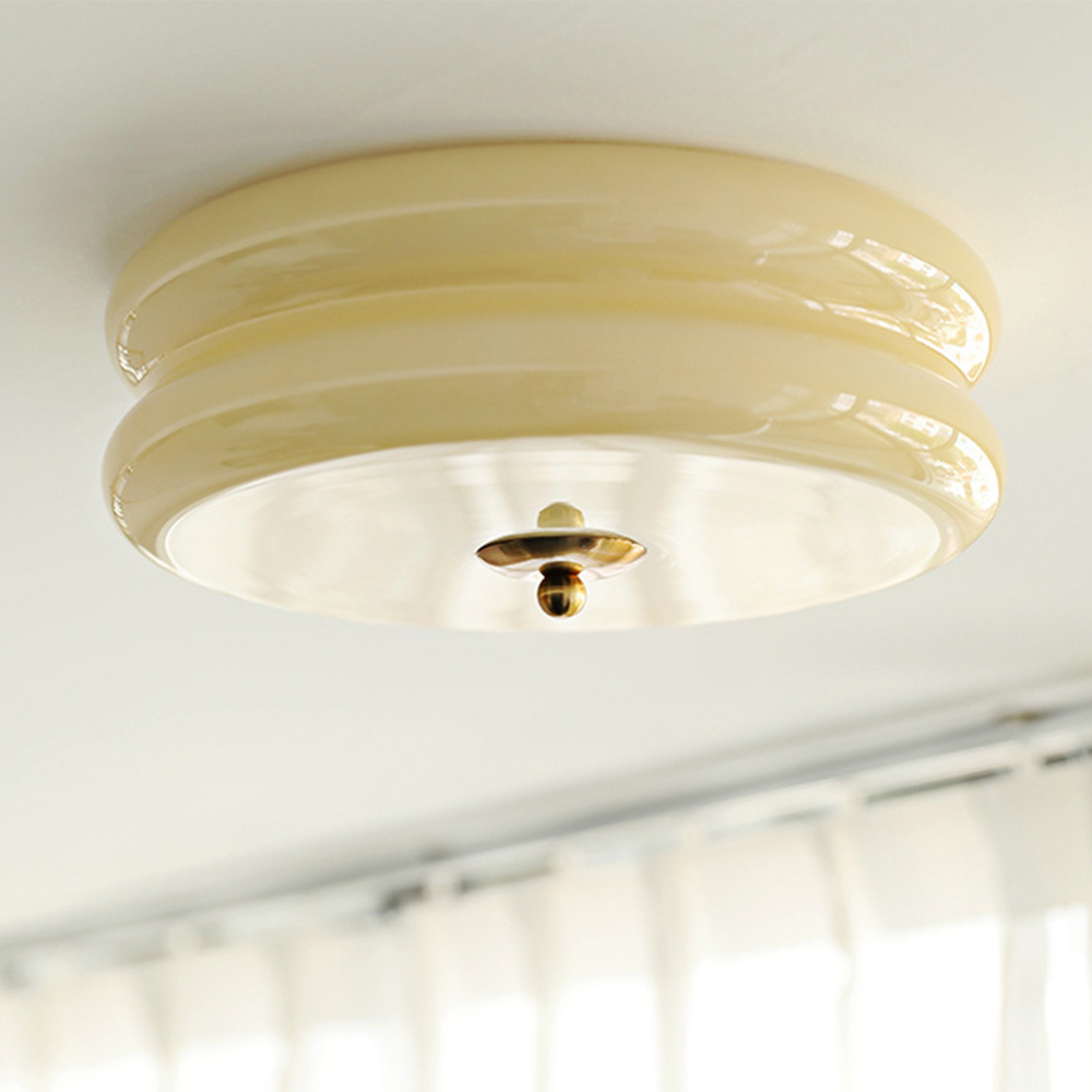 Lámpara LED de techo empotrada redonda con 3 temperaturas de color, de metal y vidrio, 5 pulgadas de altura, para dormitorio, comedor y cocina, con interruptor Kelvin ajustable