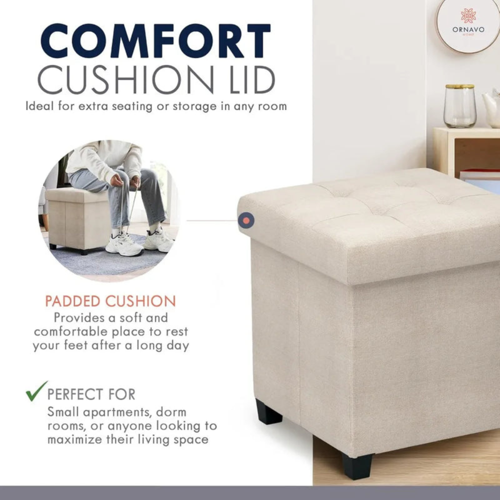 COMFYNEST – Banco otomano de almacenamiento cuadrado