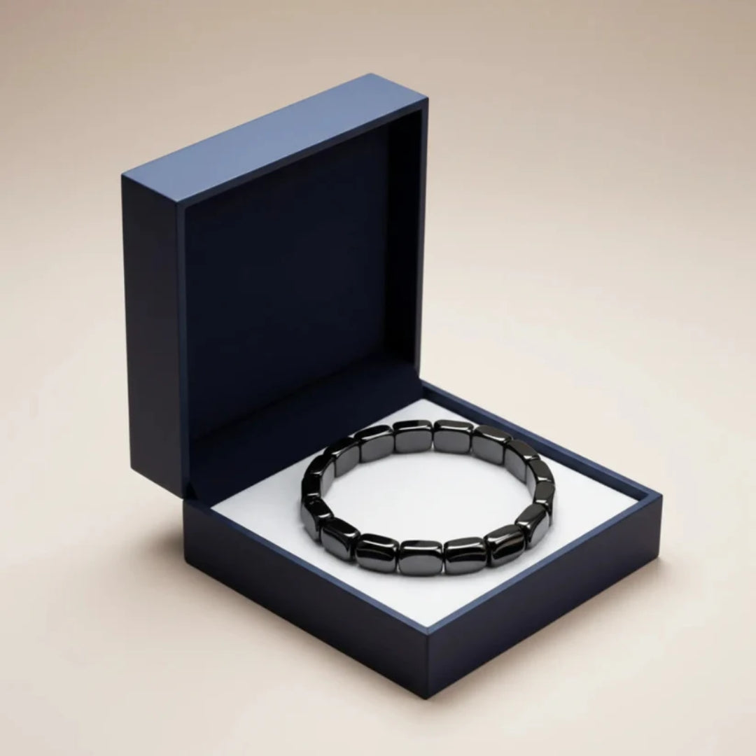 Magnetic Stone Wellness Bracelet for Daily Balance & Focus – Adjustable Unisex Design with Natural Polished Beads