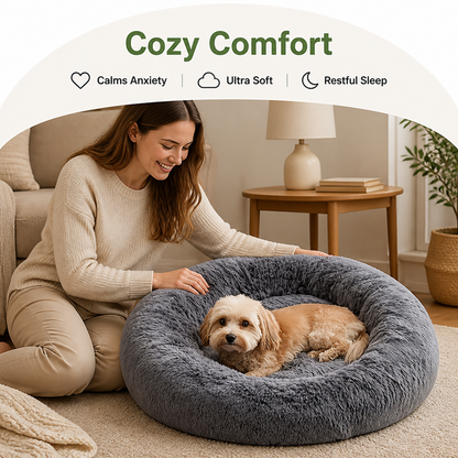Ortekor Calming Plush Polyester Donut Bed