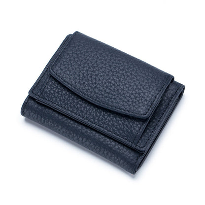 Compact RFID Blocking Leather Wallet for Women – Snap-Close Coin Purse with Card Slots & RFID Shield for Everyday Carry