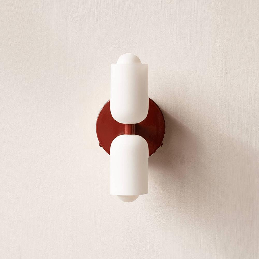 Dual-Beam Acrylic Wall Sconce with Warm Glow and Cream Diffuser for Living Room Hallway Bedroom Entryway