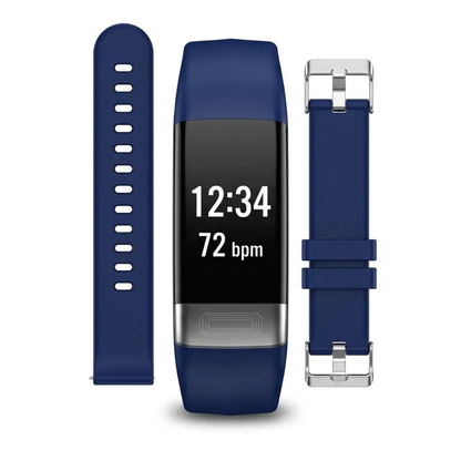 Pulsera de actividad con monitor de frecuencia cardíaca, oxígeno en sangre y ECG, reloj inteligente de silicona para fitness compatible con iOS y Android, monitor de sueño y actividad para mujeres y hombres