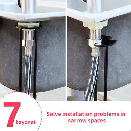 Basin Nut Wrench Tool for Faucet Installation Under Sink 360° Rotating Long Handle Plumbing Wrench for Kitchen Bathroom Fixtures