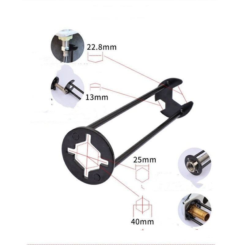 Basin Nut Wrench Tool for Faucet Installation Under Sink 360° Rotating Long Handle Plumbing Wrench for Kitchen Bathroom Fixtures
