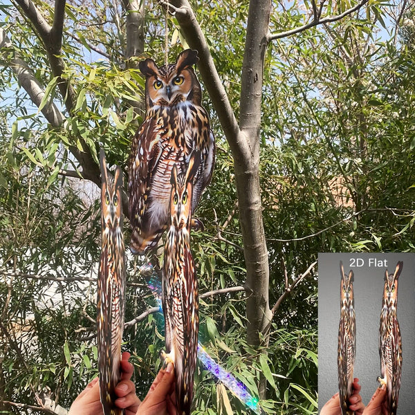 Señuelo decorativo de búho para exteriores para ahuyentar aves