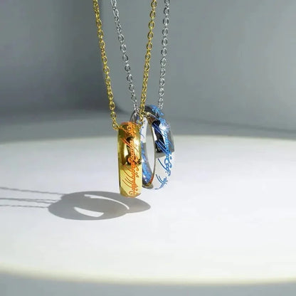 Anillo que brilla en la oscuridad con grabado en élfico: banda de fantasía luminosa autorrecargable para hombres y mujeres