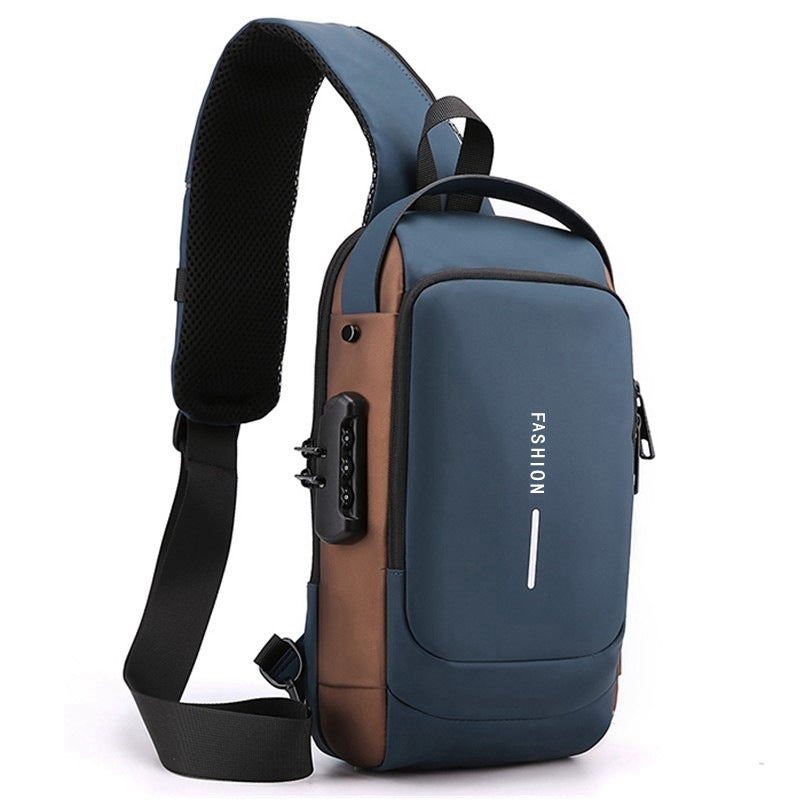 Compact Sling Bag with Combination Lock for Men and Women Crossbody Security Chest Pack for Travel Commute Outdoors