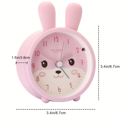 Silent Alarm Clock with Night Light for Kids – Bunny Design, No Ticking Sound, Bedside Lamp Function for Boys & Girls Bedroom