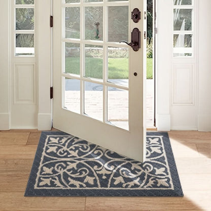 Entryway Mat with Non-Slip Rubber Backing – Low Profile Door Mat for Indoor Use – Traps Dirt & Moisture – Machine Washable