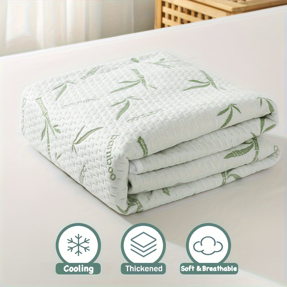 Cooling Bamboo Mattress Topper with 3D Airflow Layer for Temperature Regulation and Pressure Relief