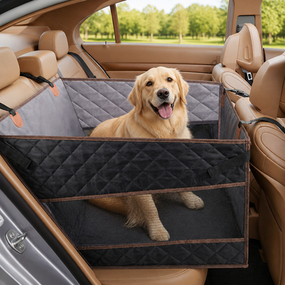 Ortekor Large Hard-Bottom & Non-Slip Dog Car Seat (Back-Seat Extender)
