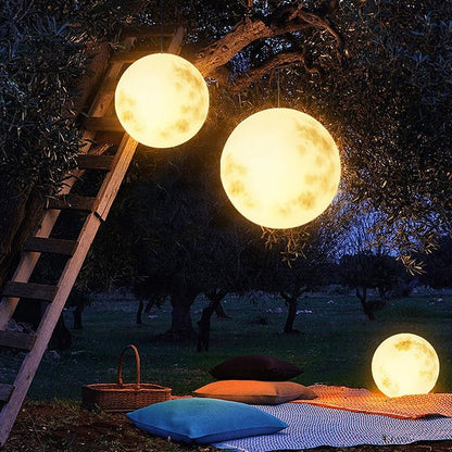 Cordless LED Sphere Lantern 20 in Rechargeable for Patio Deck Pool Pathway Decorative Accent Weatherproof Moon-Style Globe Warm Glow