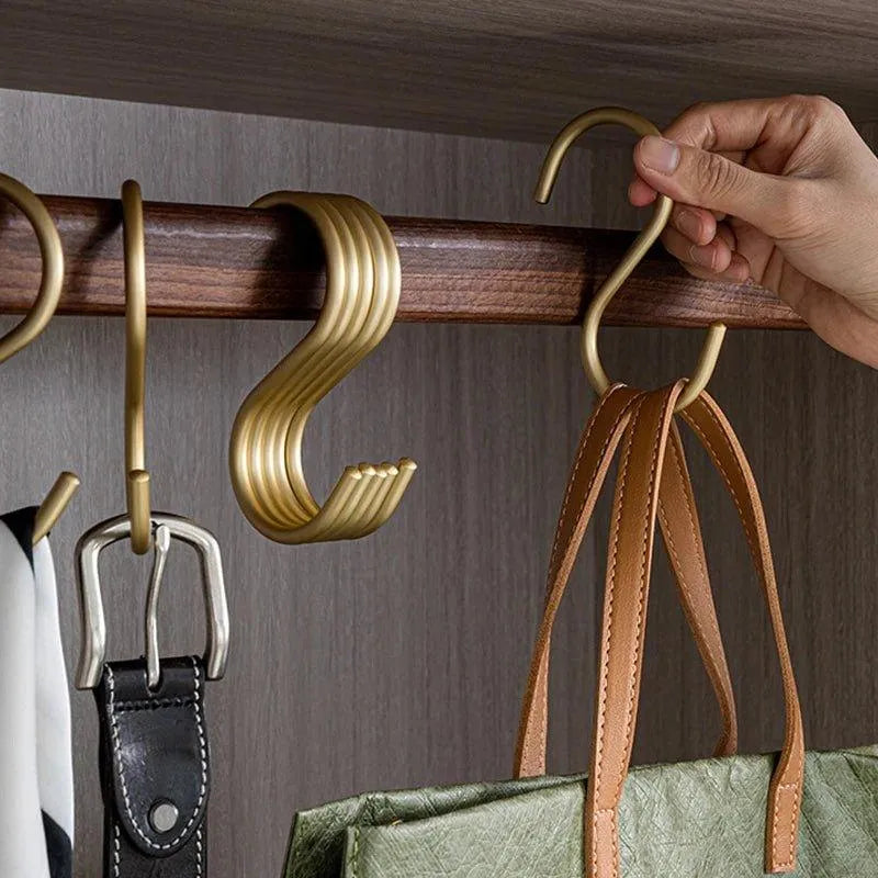 Metal S-Hook Closet Organizers – Space-Saving Hangers for Clothes, Scarves & Accessories – 5-Pack Rust-Resistant Wardrobe Hooks