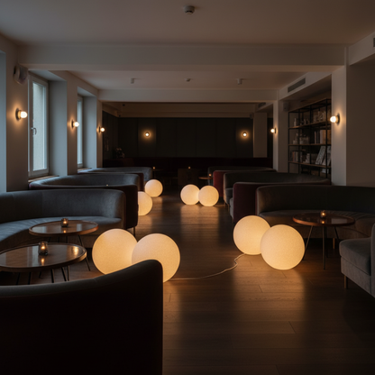 LunaBall | Modern Resin Globe Floor Lamp with Soft Light Diffusion | Elegant Design for Cozy Ambiance