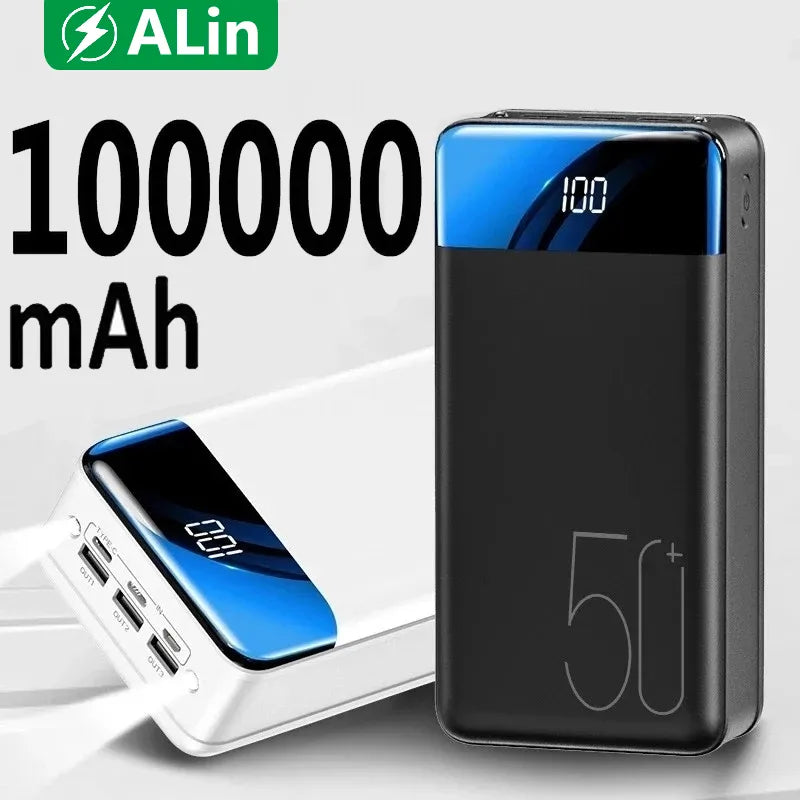 Cargador portátil de 50000 mAh, batería externa de alta capacidad con carga rápida, batería externa para portátil, batería con pantalla LED