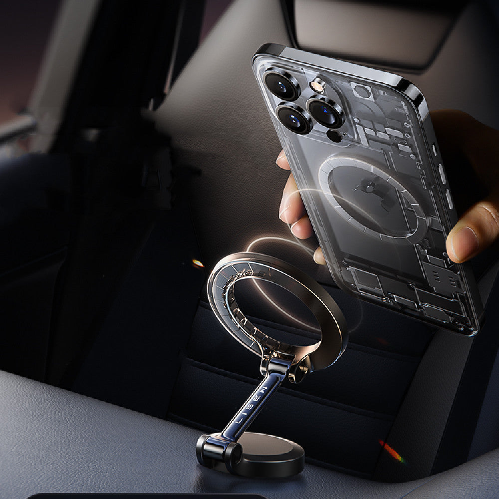 Dashboard Magnetic Cell Phone Mount 360° Rotating Universal Clip-On Holder for Navigation & Hands-Free Driving