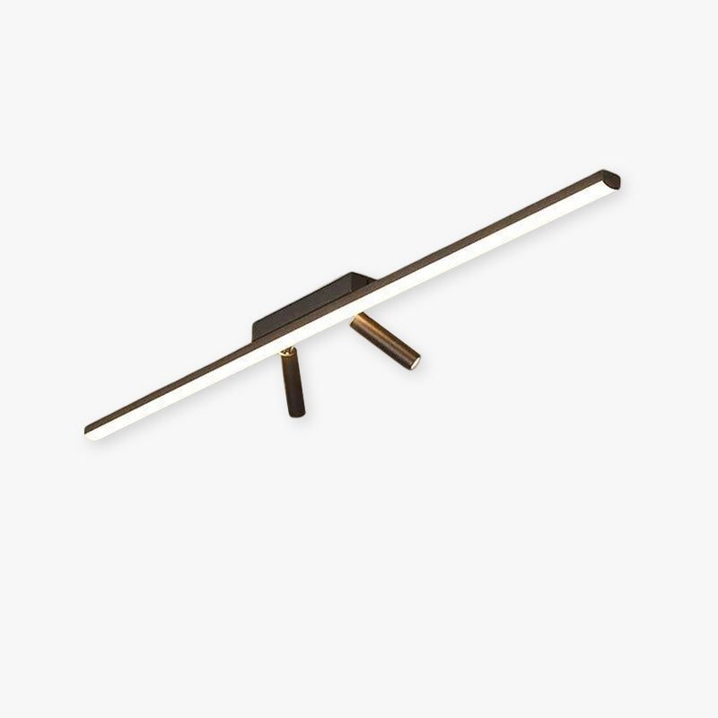 Linear Black Metal LED Spotlight Track Fixture 39-Inch Adjustable Ceiling Light for Bedroom Living Room Modern Home Lighting Bar Directional