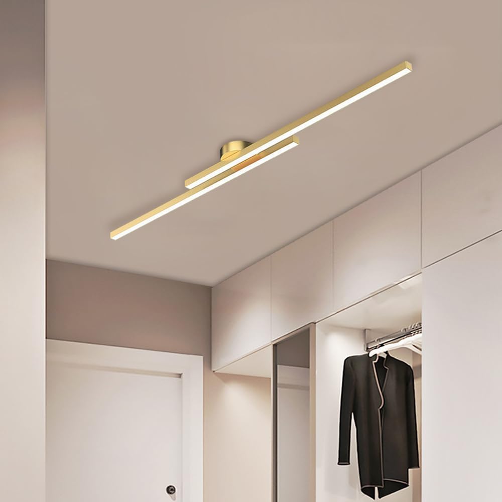 Flush Mount LED Overhead Light | Black Aluminum Linear Low-Profile Fixture for Bedrooms, Entryways & Compact Spaces | Modern Minimalist Desi
