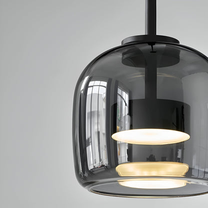 Glass Hanging Ceiling Fixture with Adjustable Cord for Dining Tables & Kitchen Islands | Color-Tunable LED Modern Farmhouse Style