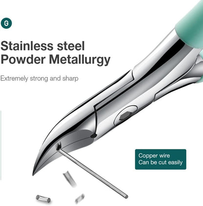 Heavy-Duty Nail Clippers for Thick Nails with Angled Blade & Debris Guard – Stainless Steel Foot Care Tool