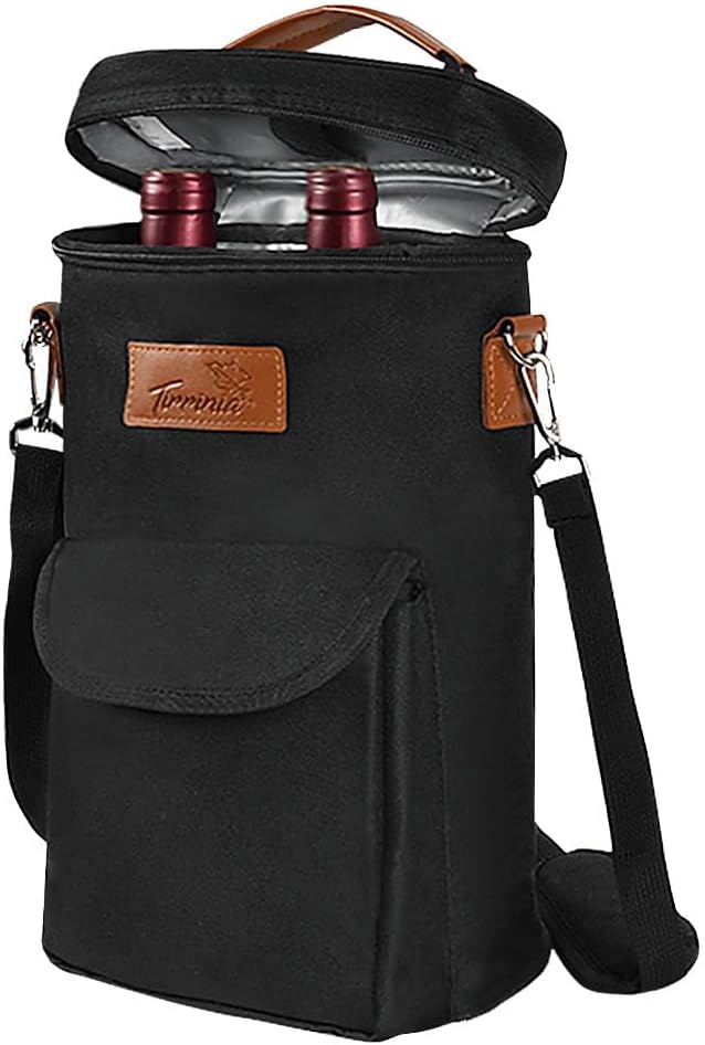 Bolsa térmica para vino con diseño acolchado | Enfriador a prueba de fugas para viajes y fiestas