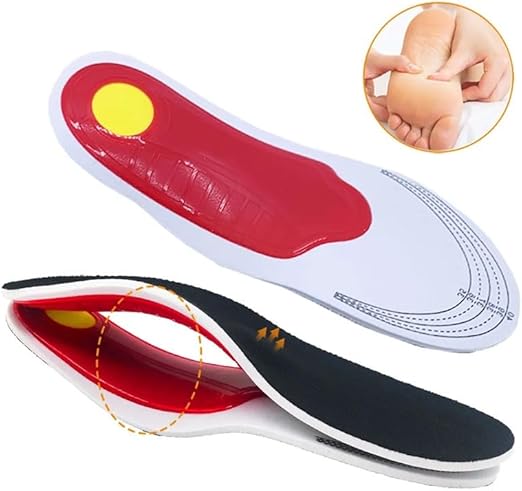 Comfort Insoles with Arch Support for Flat Feet, Plantar Fasciitis Relief, Shock Absorbing Foot Cushions for All-Day Standing, Men & Women