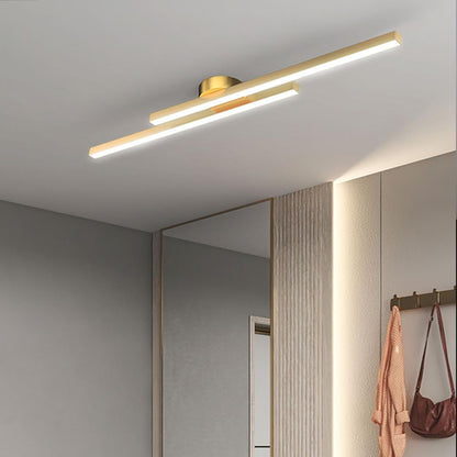 Flush Mount LED Overhead Light | Black Aluminum Linear Low-Profile Fixture for Bedrooms, Entryways & Compact Spaces | Modern Minimalist Desi