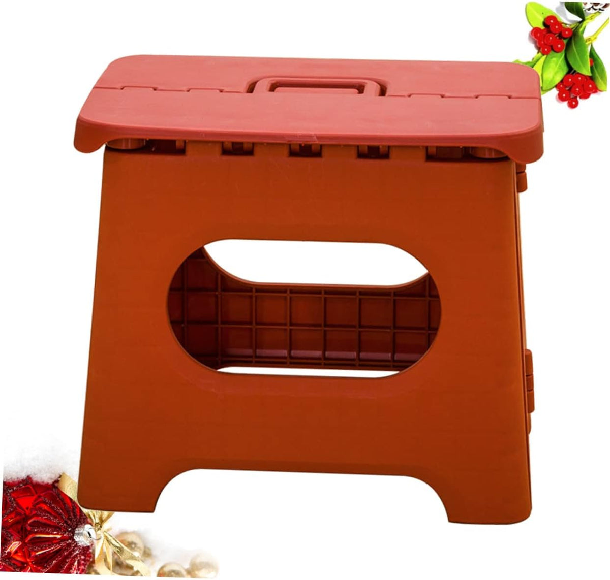 Folding Step Stool with Handle for Kids and Adults – Portable Kitchen & Bathroom Stepping Aid – Lightweight Collapsible Footstool for Home,